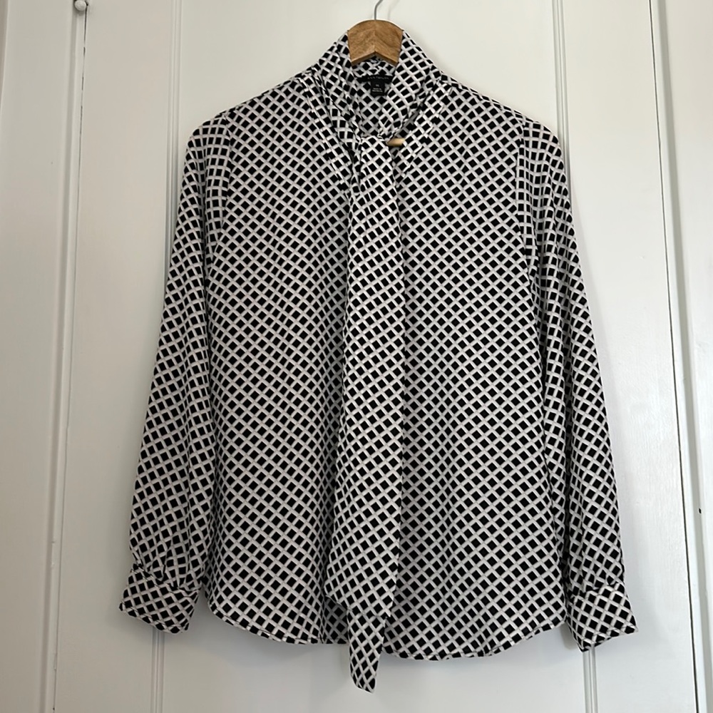 Ann Taylor Neck Tie Blouse